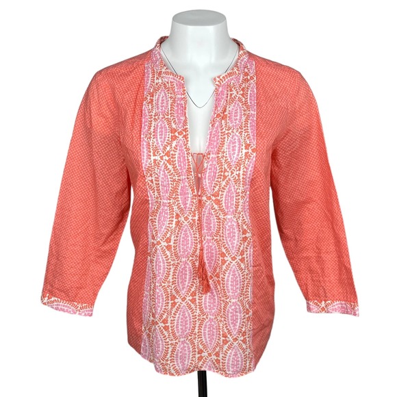 J.CREW Tie Front Blouse Sz Large - Picture 1 of 4